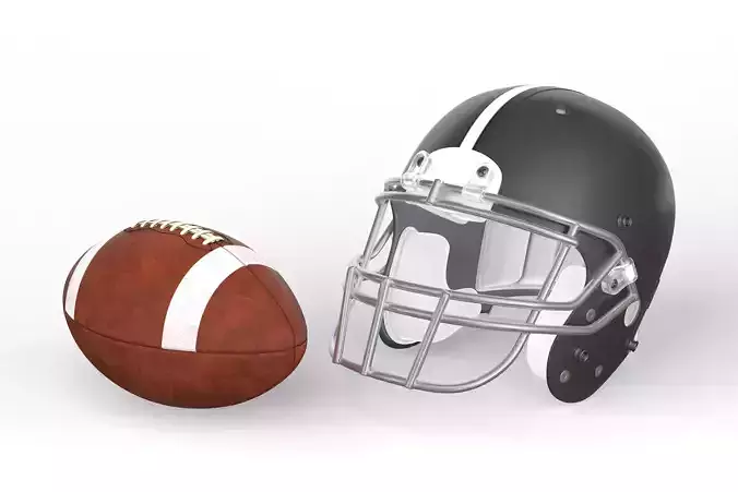 American Football Helmet and Ball