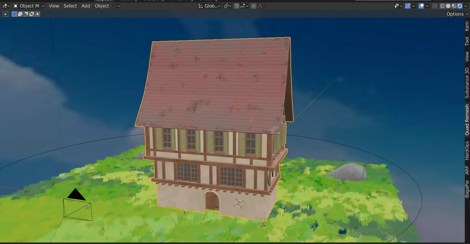 Game ready Stylized House Low-poly 3D model