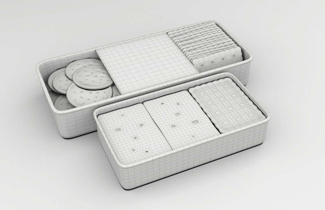 Cheese and Crackers 3D model_2