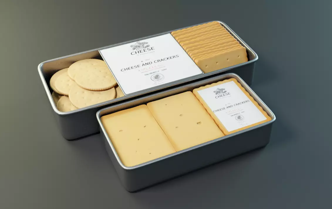 Cheese and Crackers 3D model_0