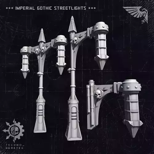 Imperial Gothic Streetlights - for Wh40K Tabletop 3D print
