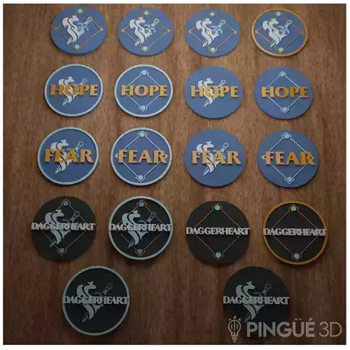 DAGGERHEART TOKENS - FEAR AND HOPE 3D print model