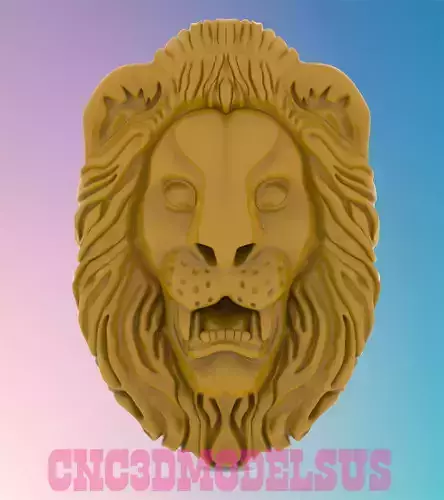 lion face 3D MODEL STL FILE FOR CNC ROUTER LASER