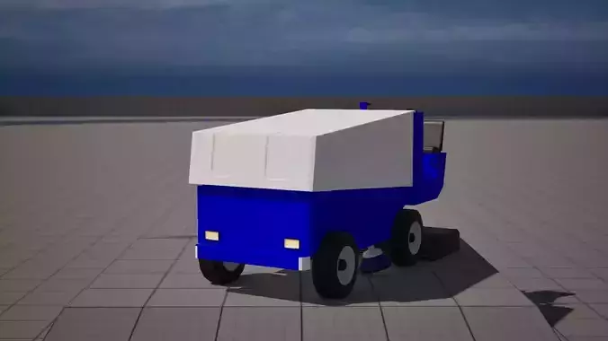 Zamboni Low Poly Rigged