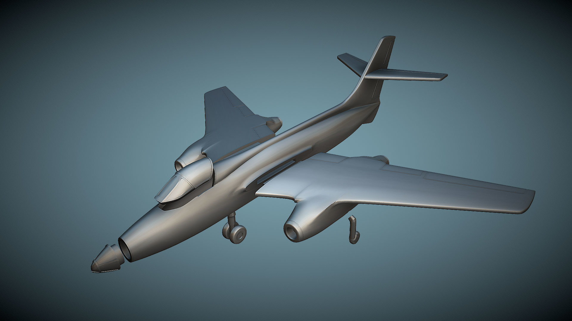 SNCASO Sud-Ouest SO4050 Vautour IIB - 3D Printable Model 3D print model_1