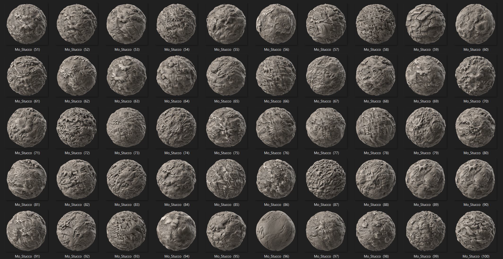 100 SBSAR Stucco flower Materials Texture_2