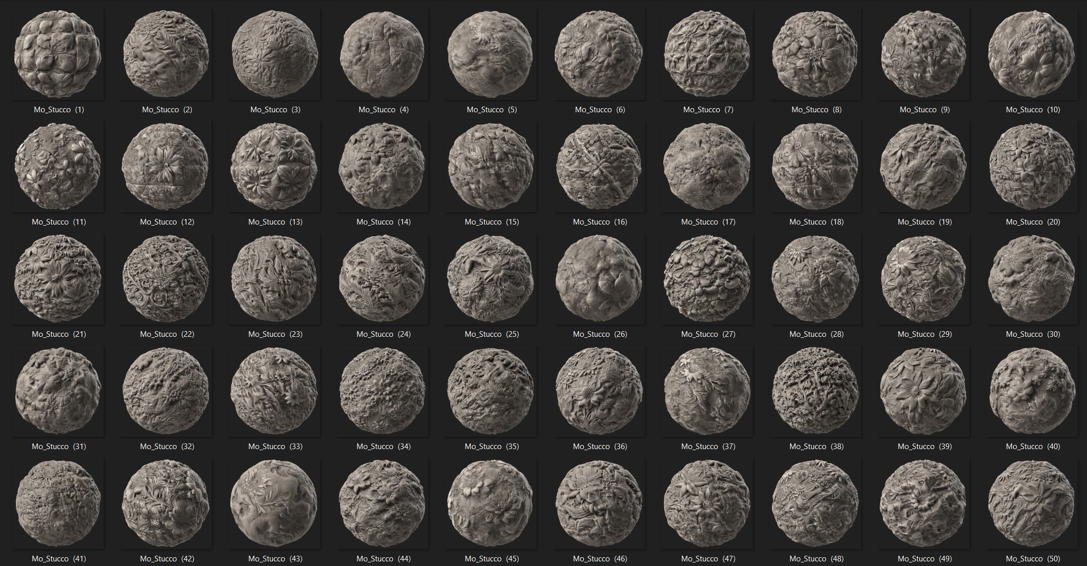 100 SBSAR Stucco flower Materials Texture_1