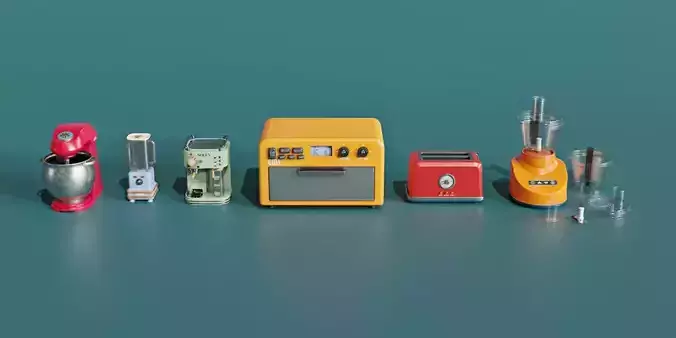 Kitchen Electrodomestics Game Ready Assets