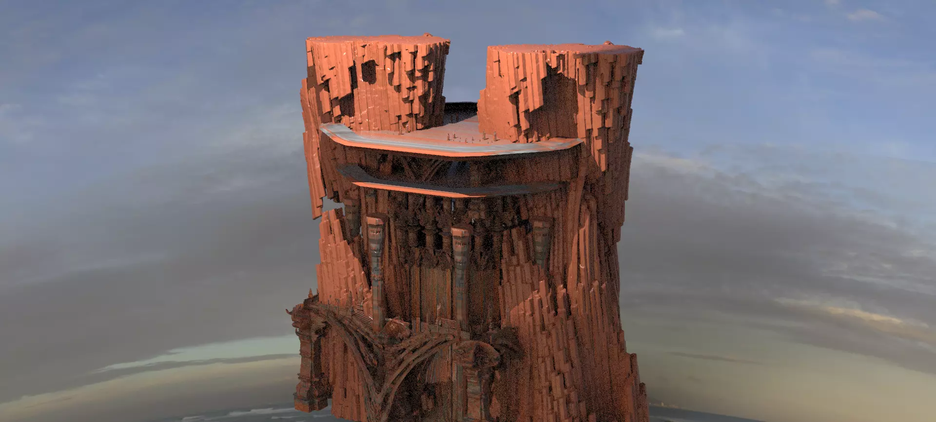 Desert Arrakis Spice Arena Tower 3D model_0