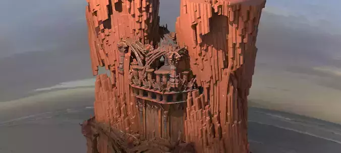 Desert Arrakis Cliff Arena 3D model