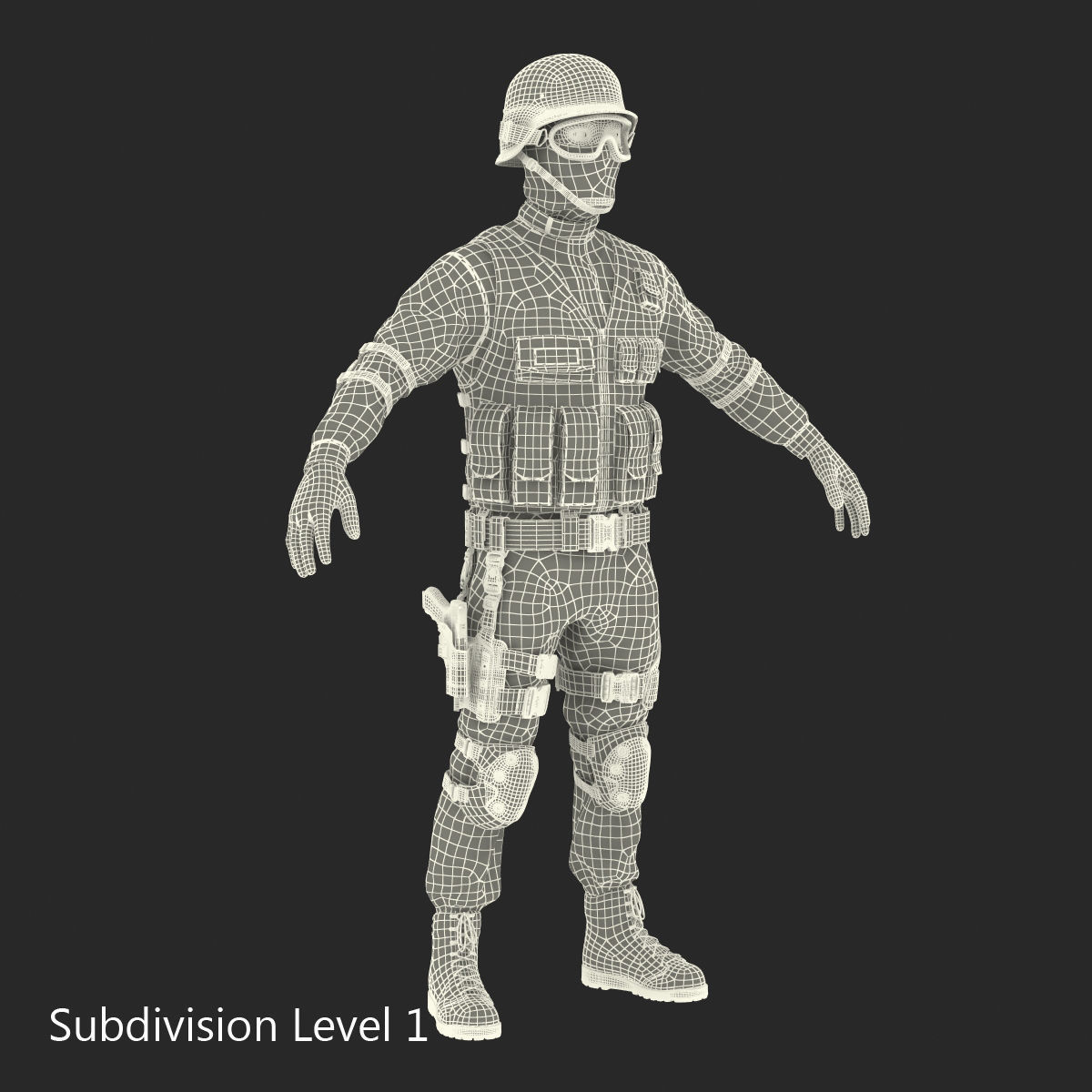 SWAT Man Asian 3D Model 3D model_38