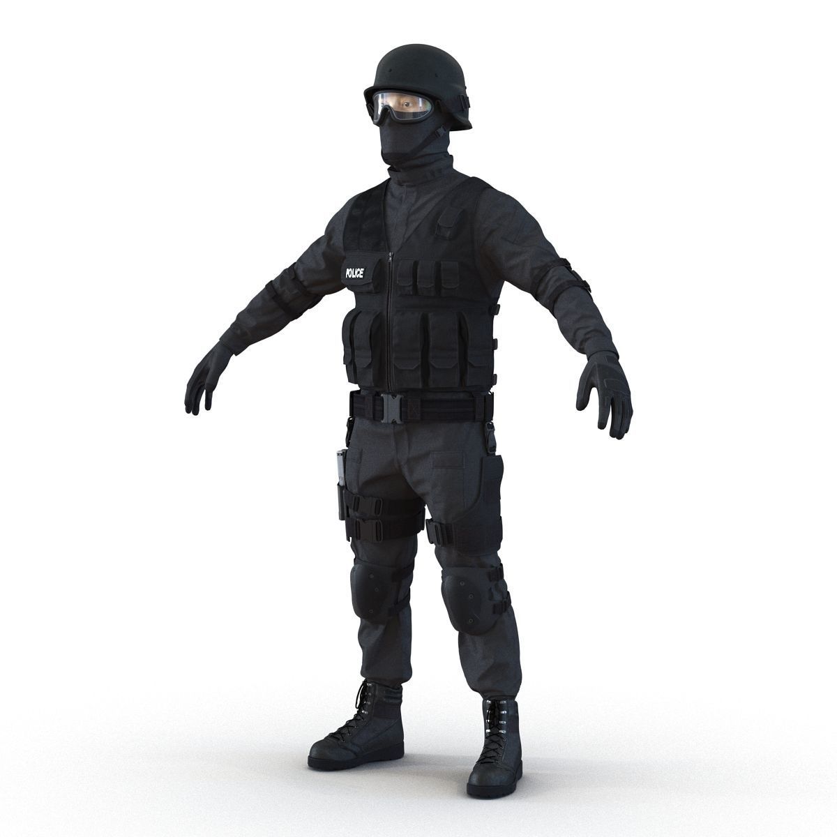 SWAT Man Asian 3D Model 3D model_8