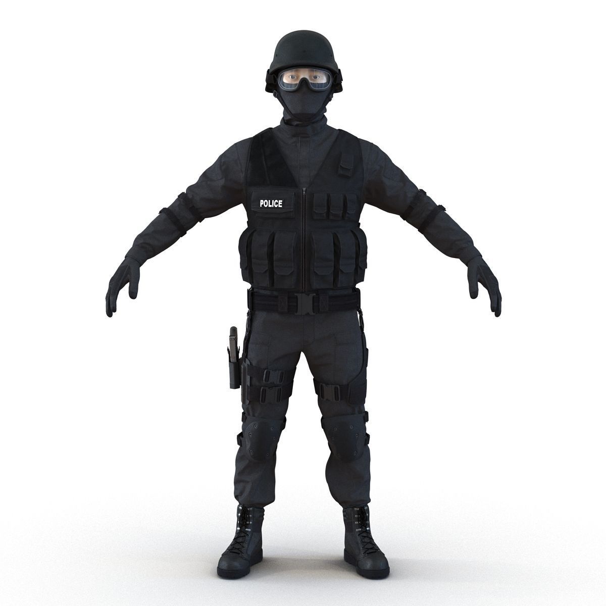 SWAT Man Asian 3D Model 3D model_2