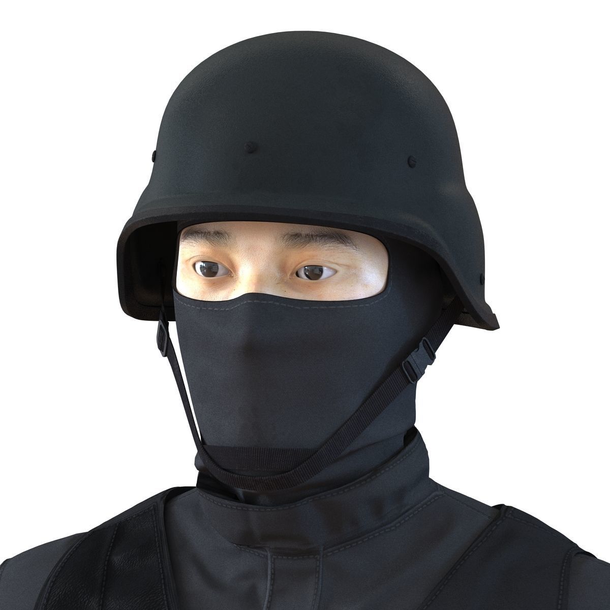 SWAT Man Asian 3D Model 3D model_30