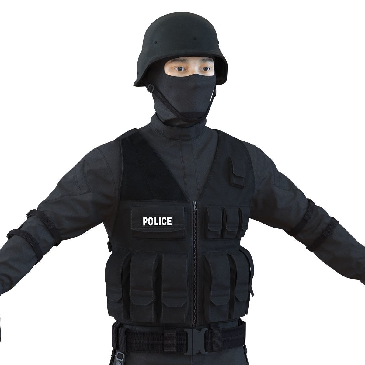 SWAT Man Asian 3D Model 3D model_20