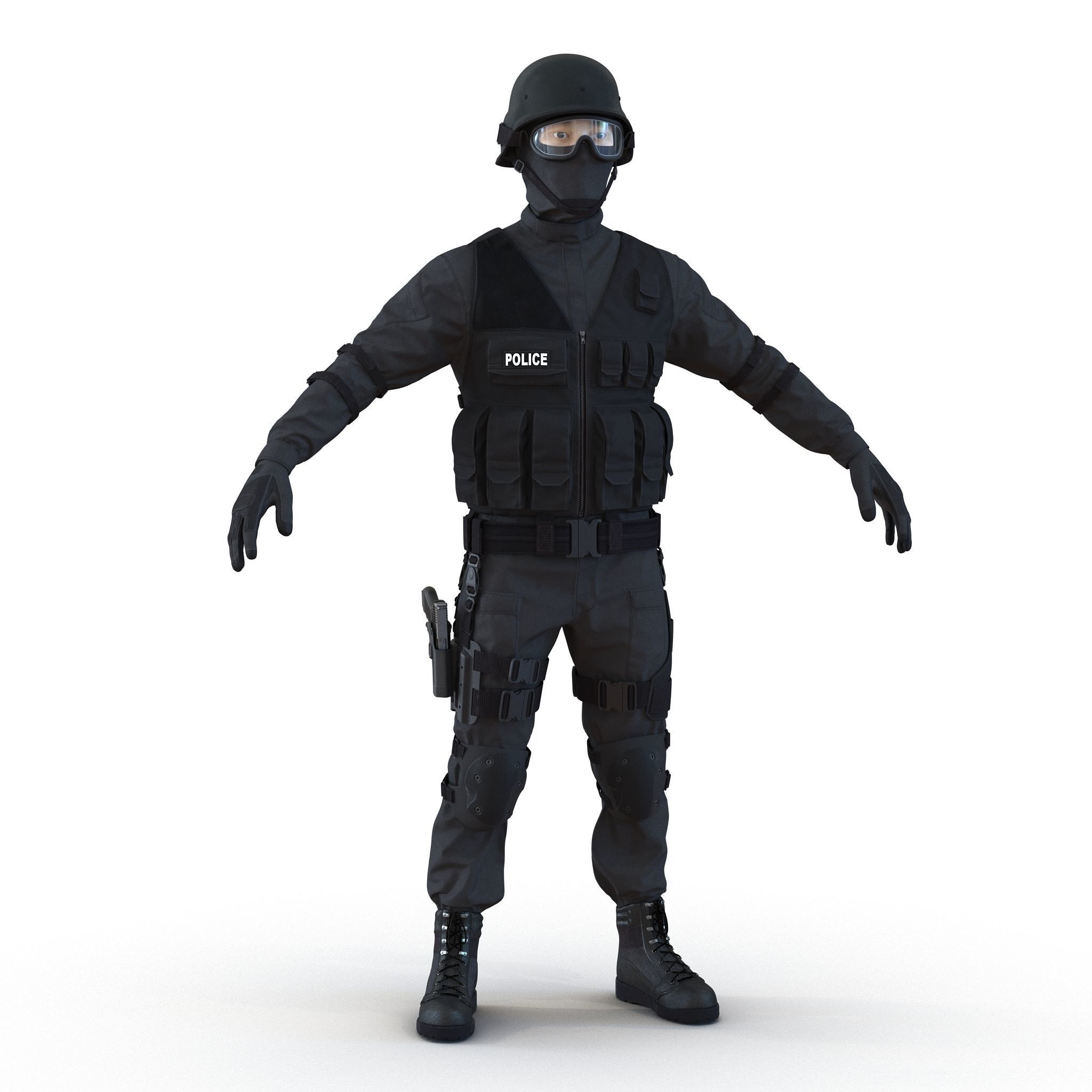 SWAT Man Asian 3D Model 3D model_1