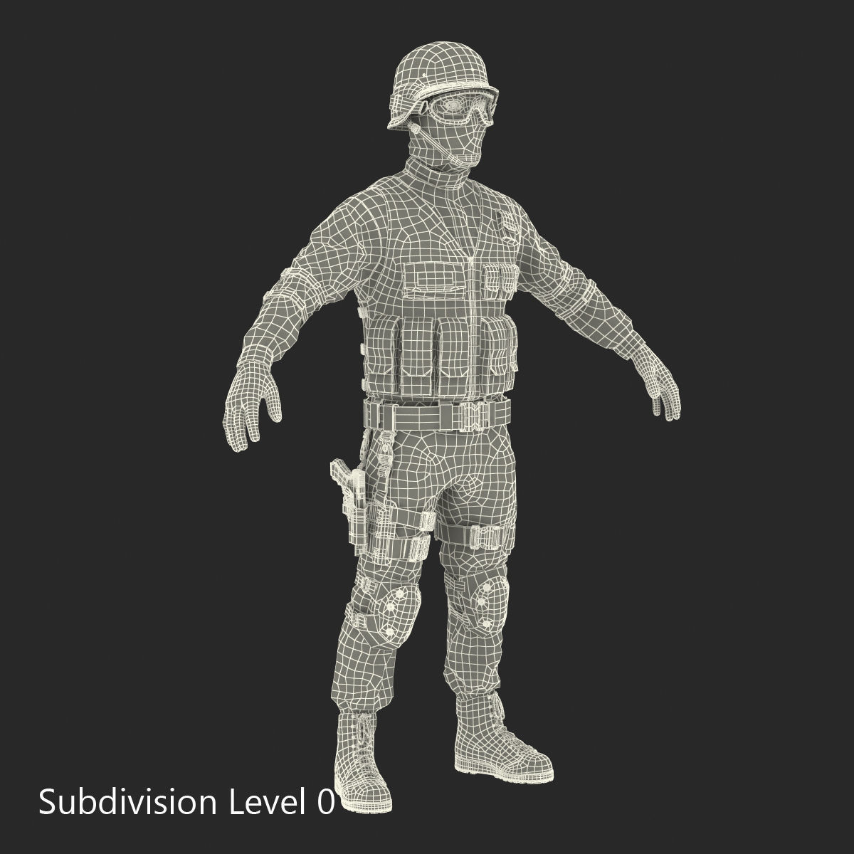 SWAT Man Asian 3D Model 3D model_37