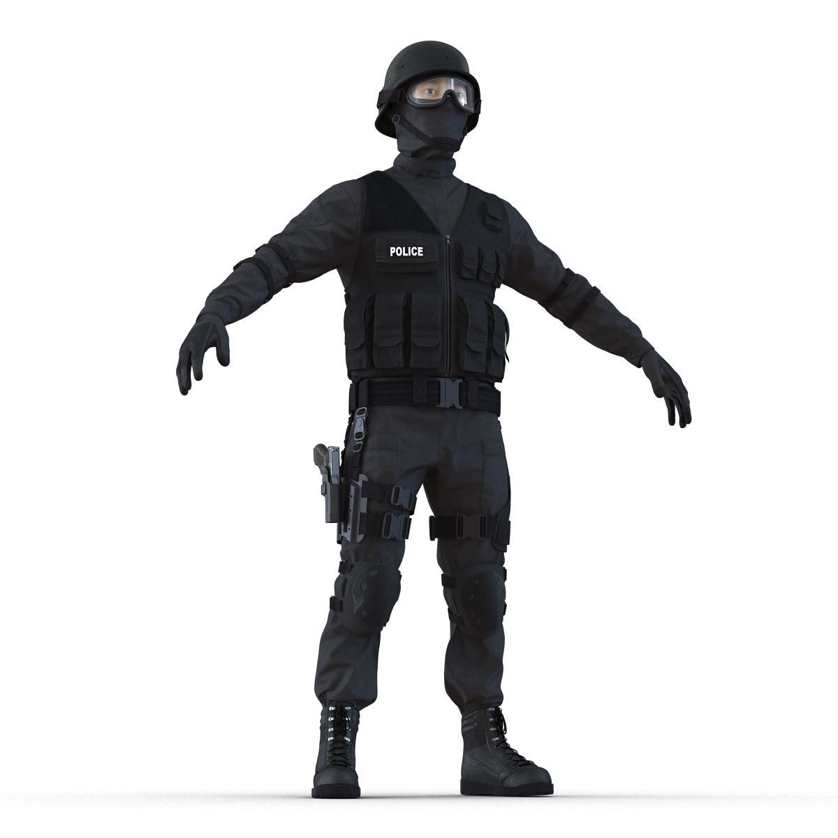 SWAT Man Asian 3D Model 3D model_11