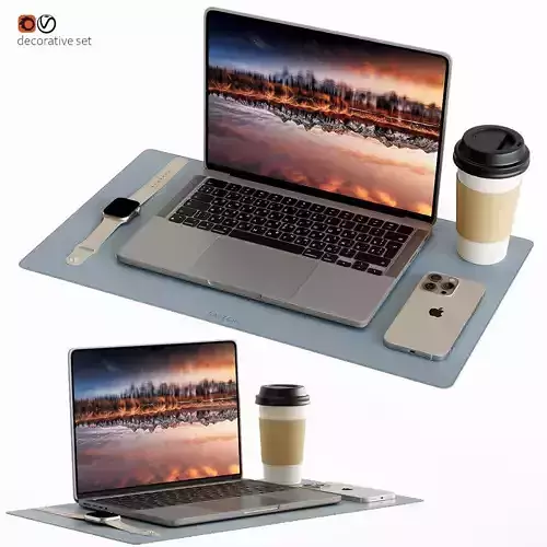 Decor for the workplace with a set of Apple equipment