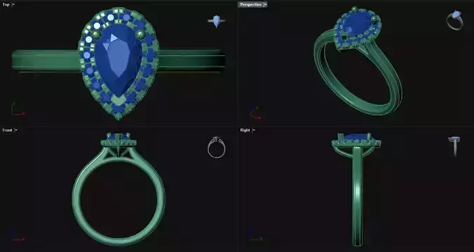 Diamond Pear Engagement Ring 