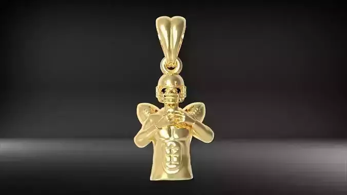 American Football Ball PLAYER  Charm Pendant Necklace JEWELRY 3D print model