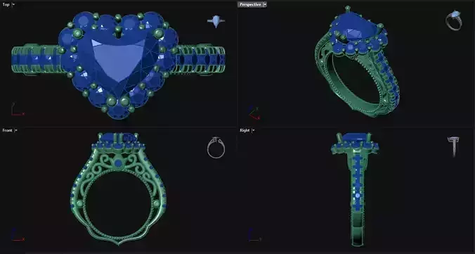 Diamond Heart Engagement Ring
