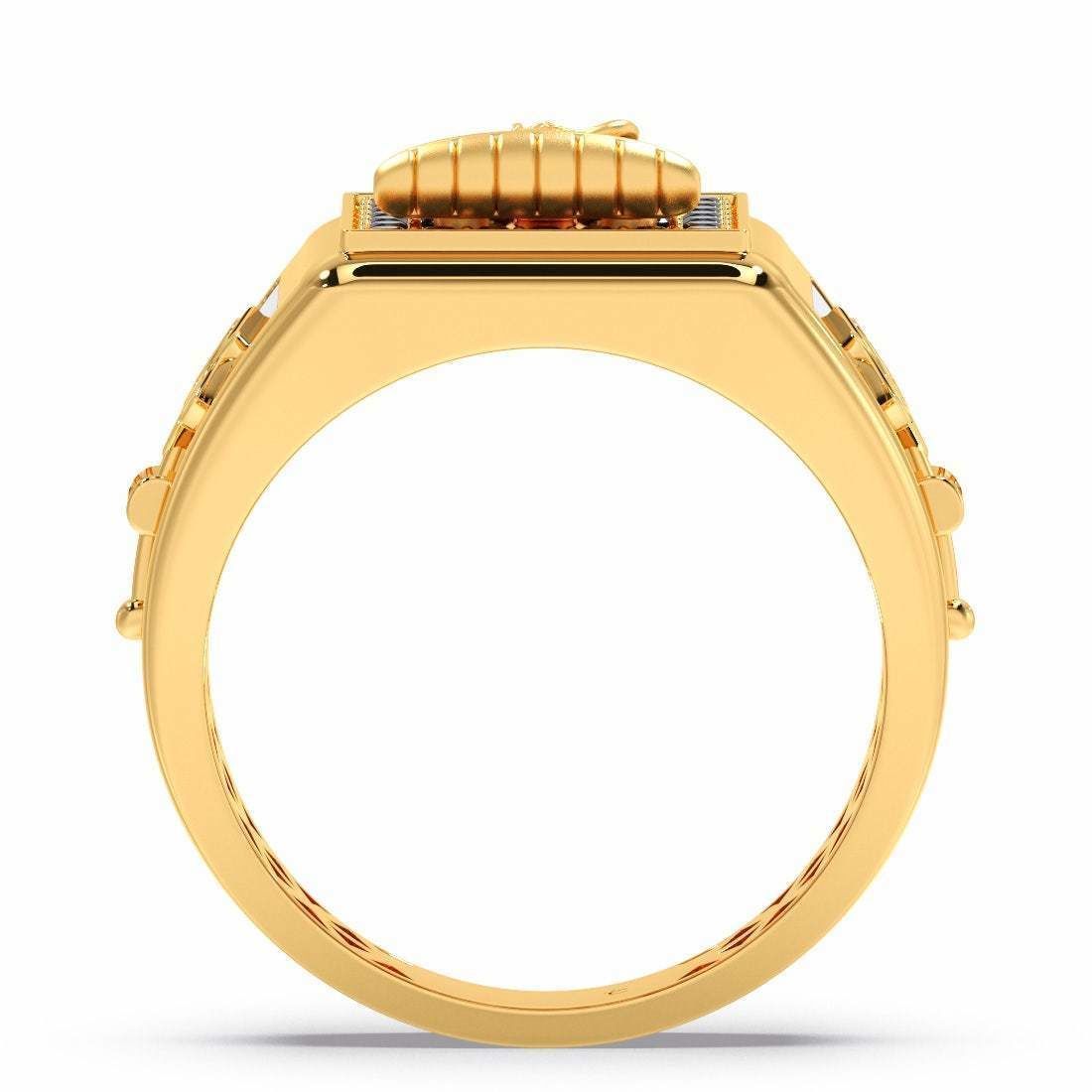 MAHADEV GOLD DIMOND RING WITH TRISHUL 3D model_3