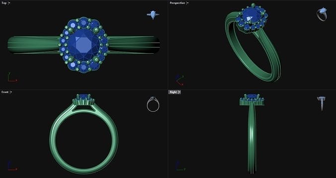 Round Halo Engagement Ring 3D print model