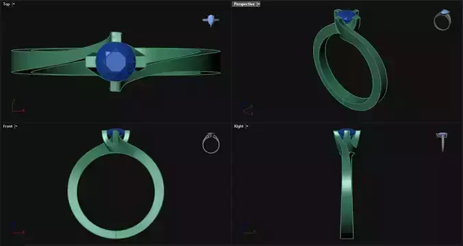 Bypass Diamond Round Engagement Ring
