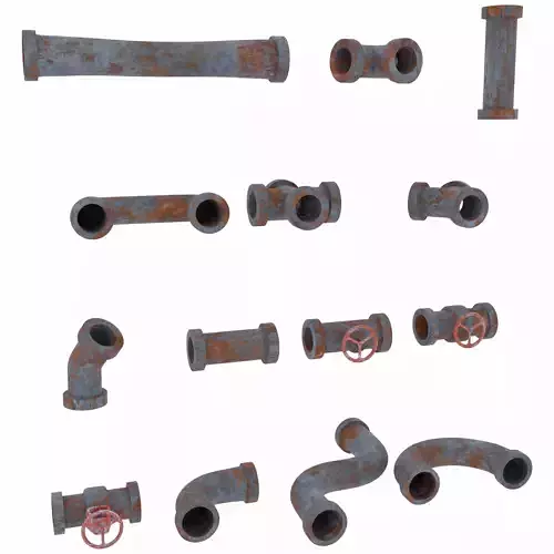 Realistic 14 Industrial Pipe Pack