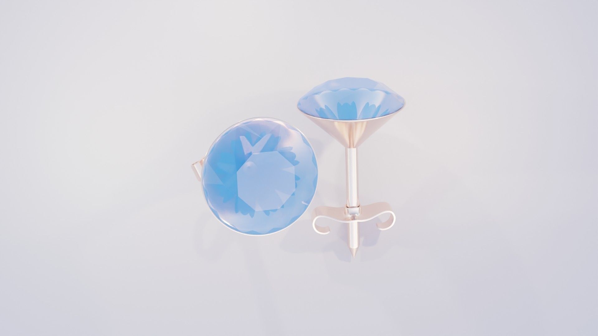 Diamond Earrings 3D print model_2