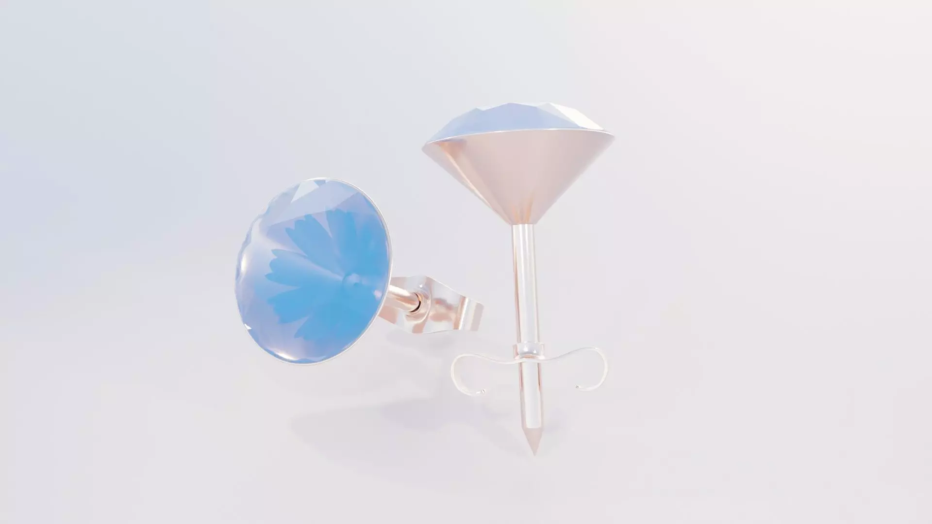 Diamond Earrings 3D print model_0