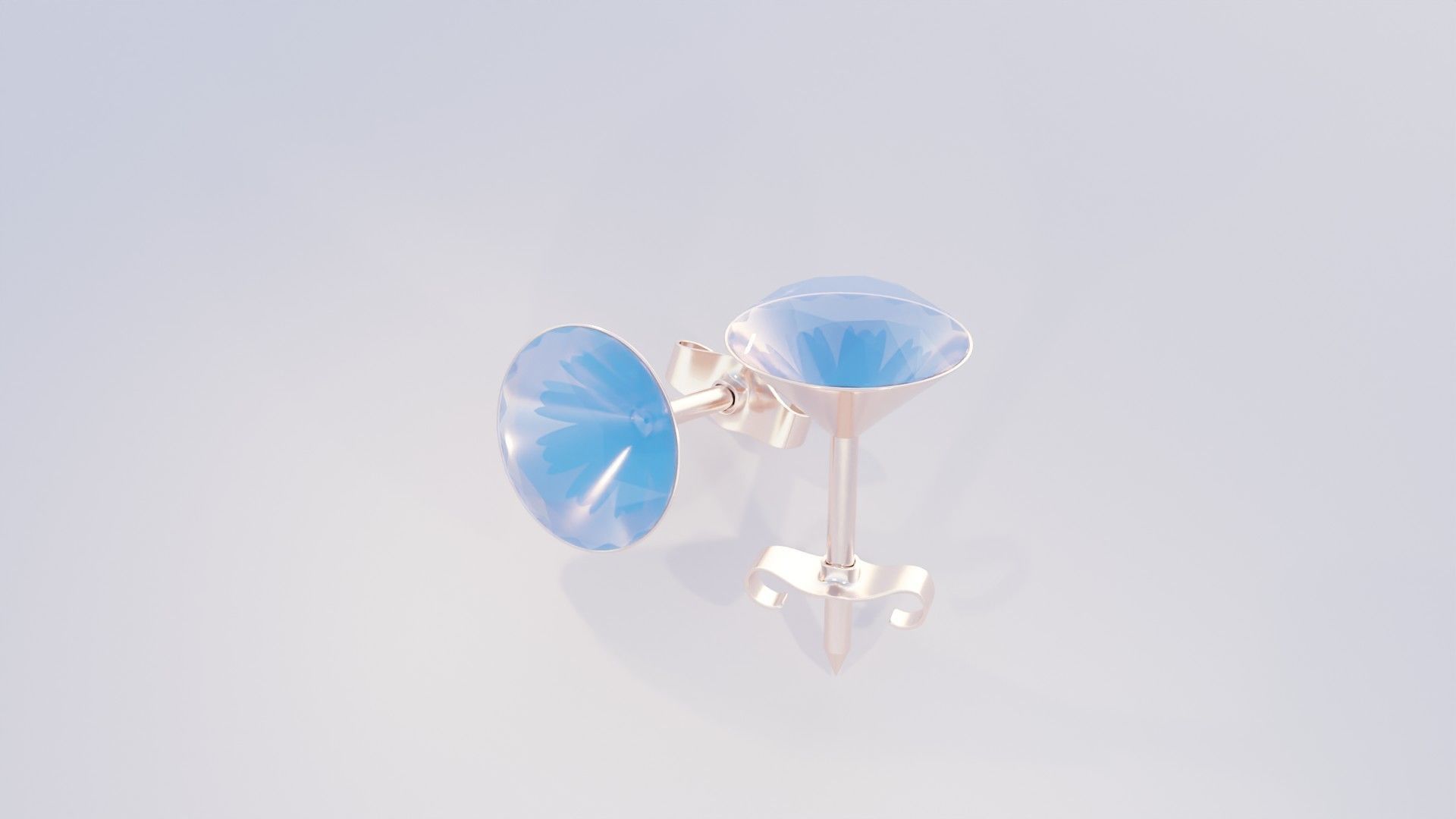 Diamond Earrings 3D print model_4