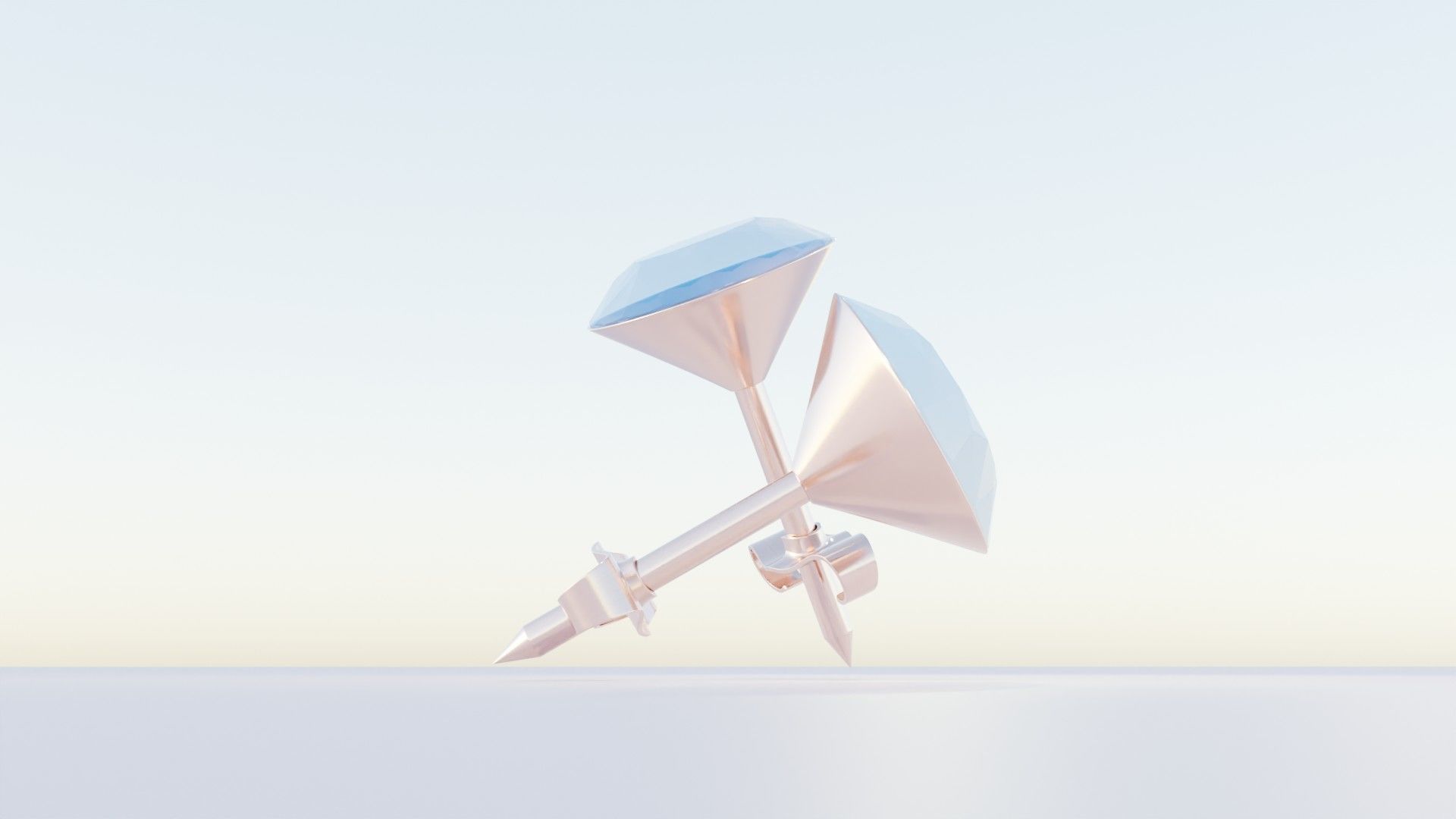 Diamond Earrings 3D print model_3