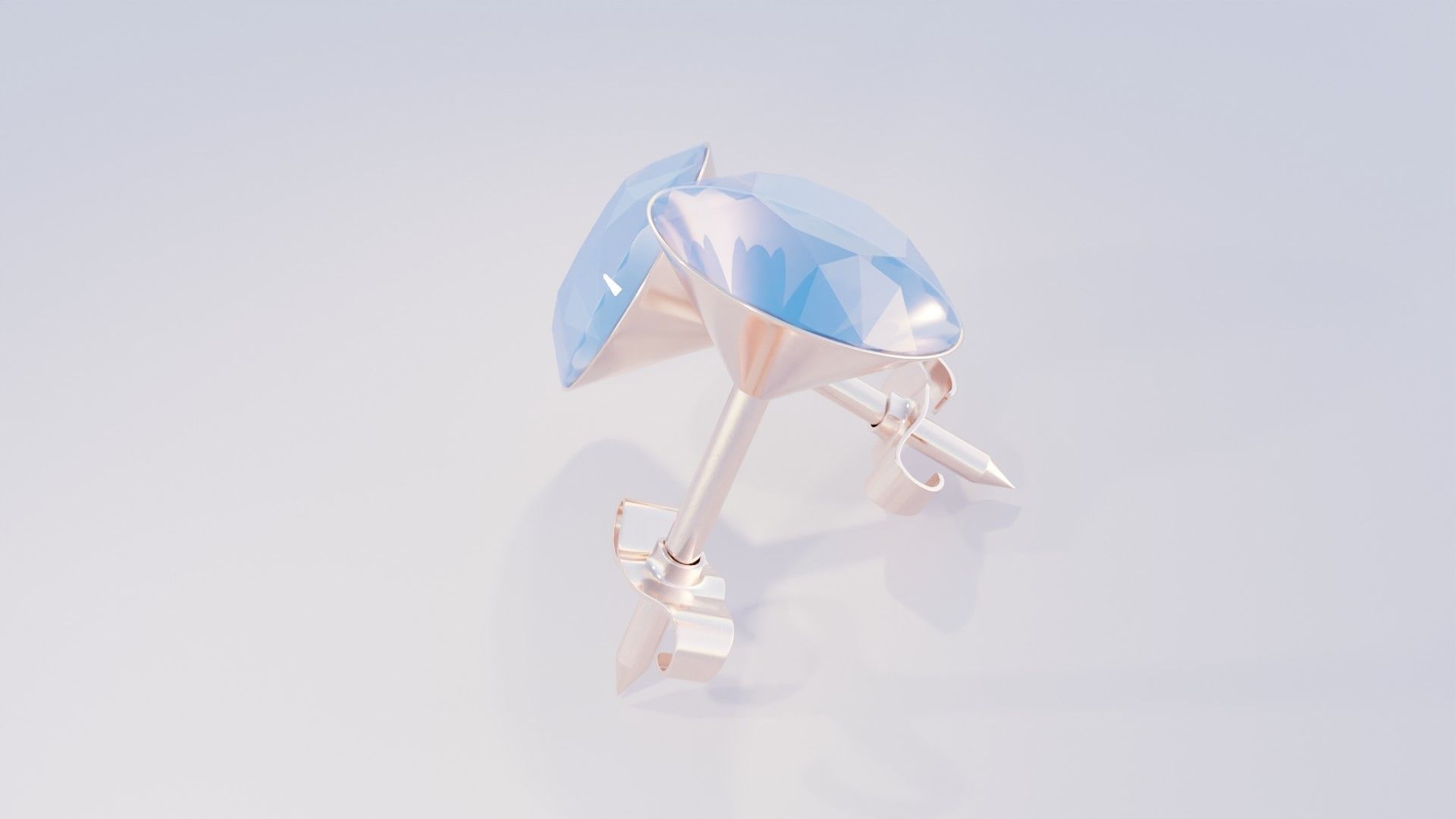 Diamond Earrings 3D print model_1