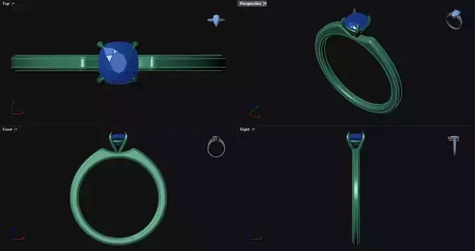 4 Claw Prong Diamond Engagement Ring