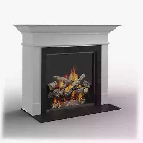 Wescott Flush Wood Mantel Fireplace  3D model