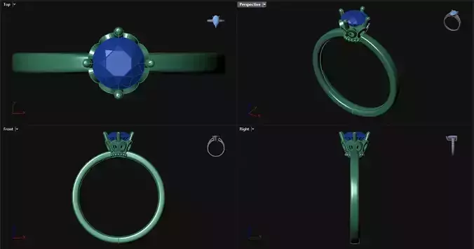 4 Prong Diamond Round Engagement Ring