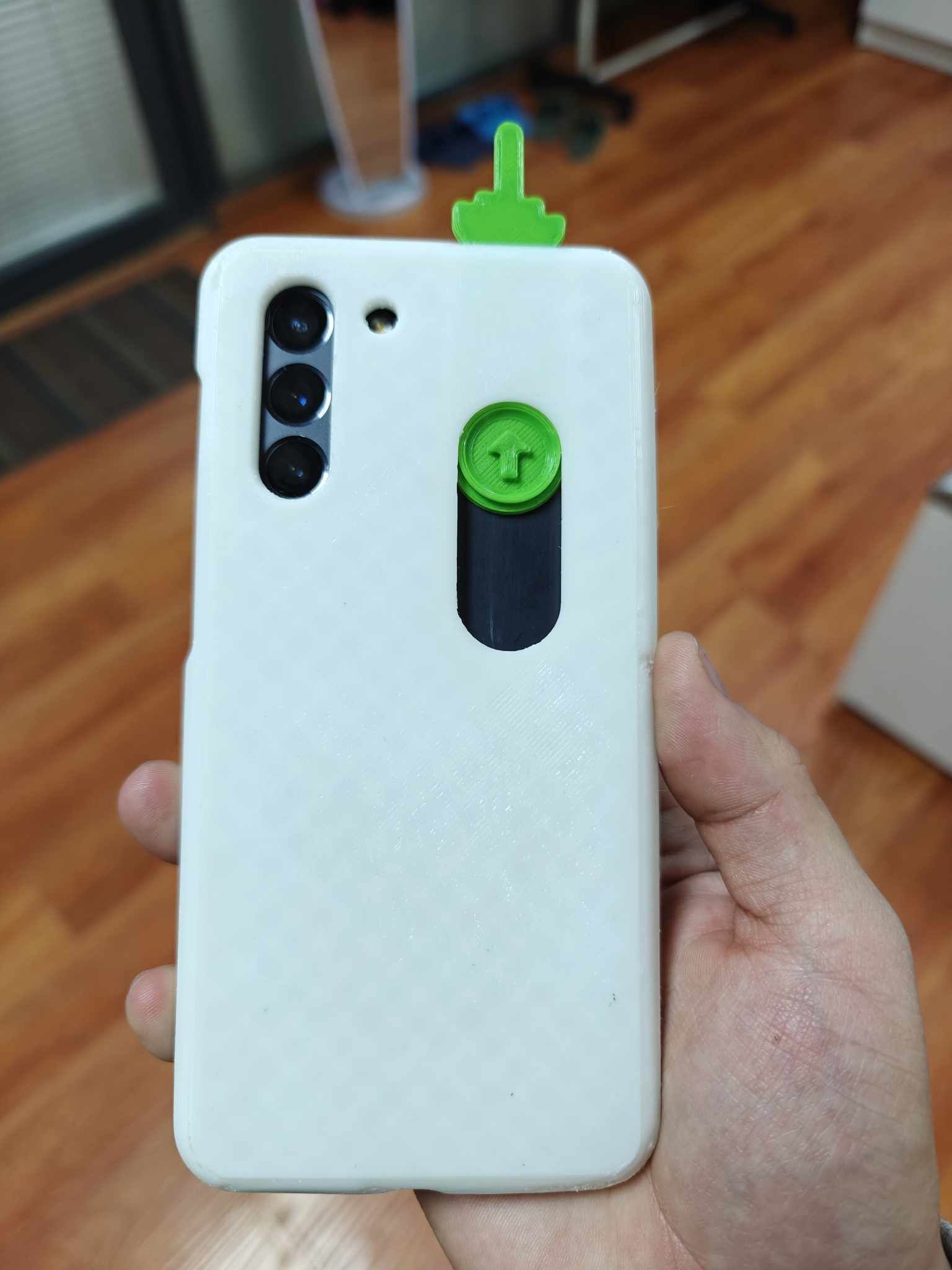 Galaxy S21 - Sliding Middle Finger case - Thick 3D print model_2
