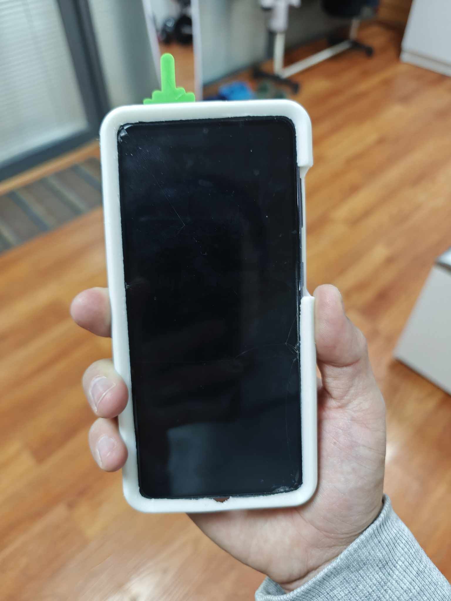 Galaxy S21 - Sliding Middle Finger case - Thick 3D print model_1
