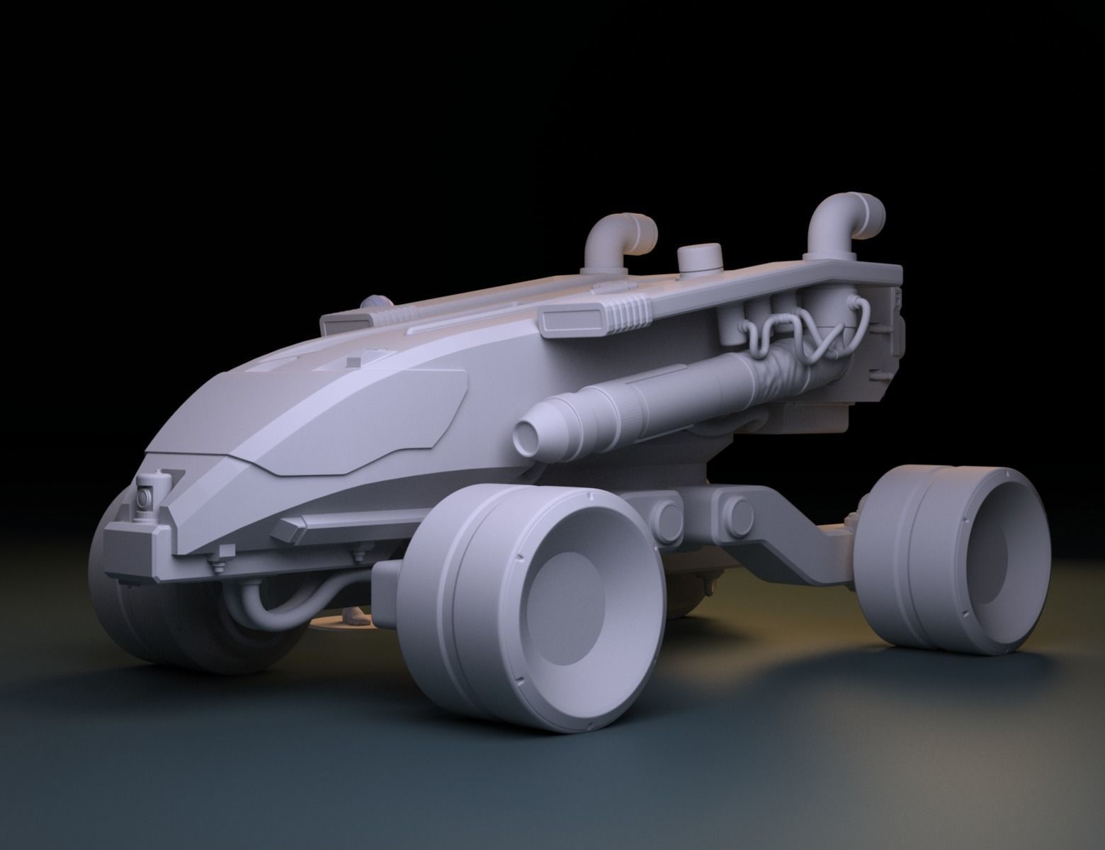 SCI-FI GIRL AND ROVER DIORAMA 3D print model_7