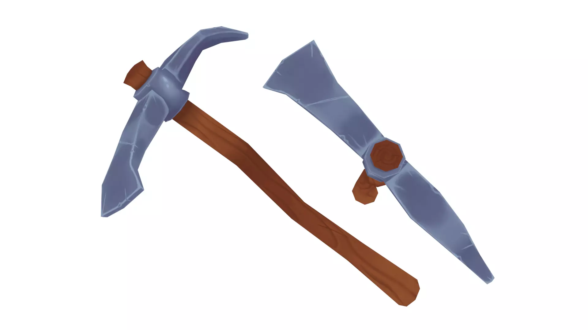 Iron Pickaxe - Hand Painted 3D model_0