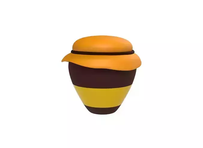  Low-Poly Honey Jar 3D Model Low-poly 3D model