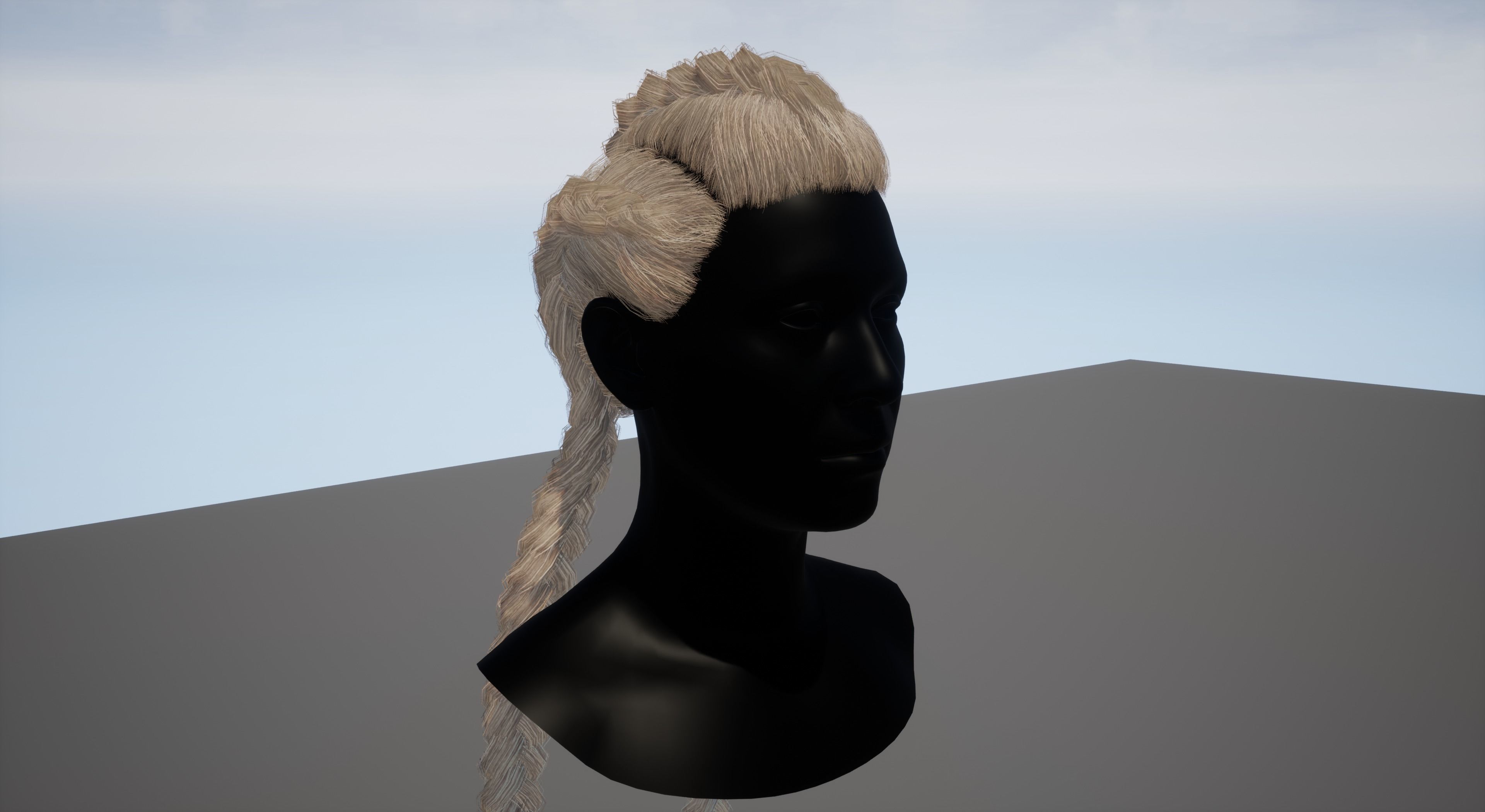 Real-time long braids Low-poly 3D model_8