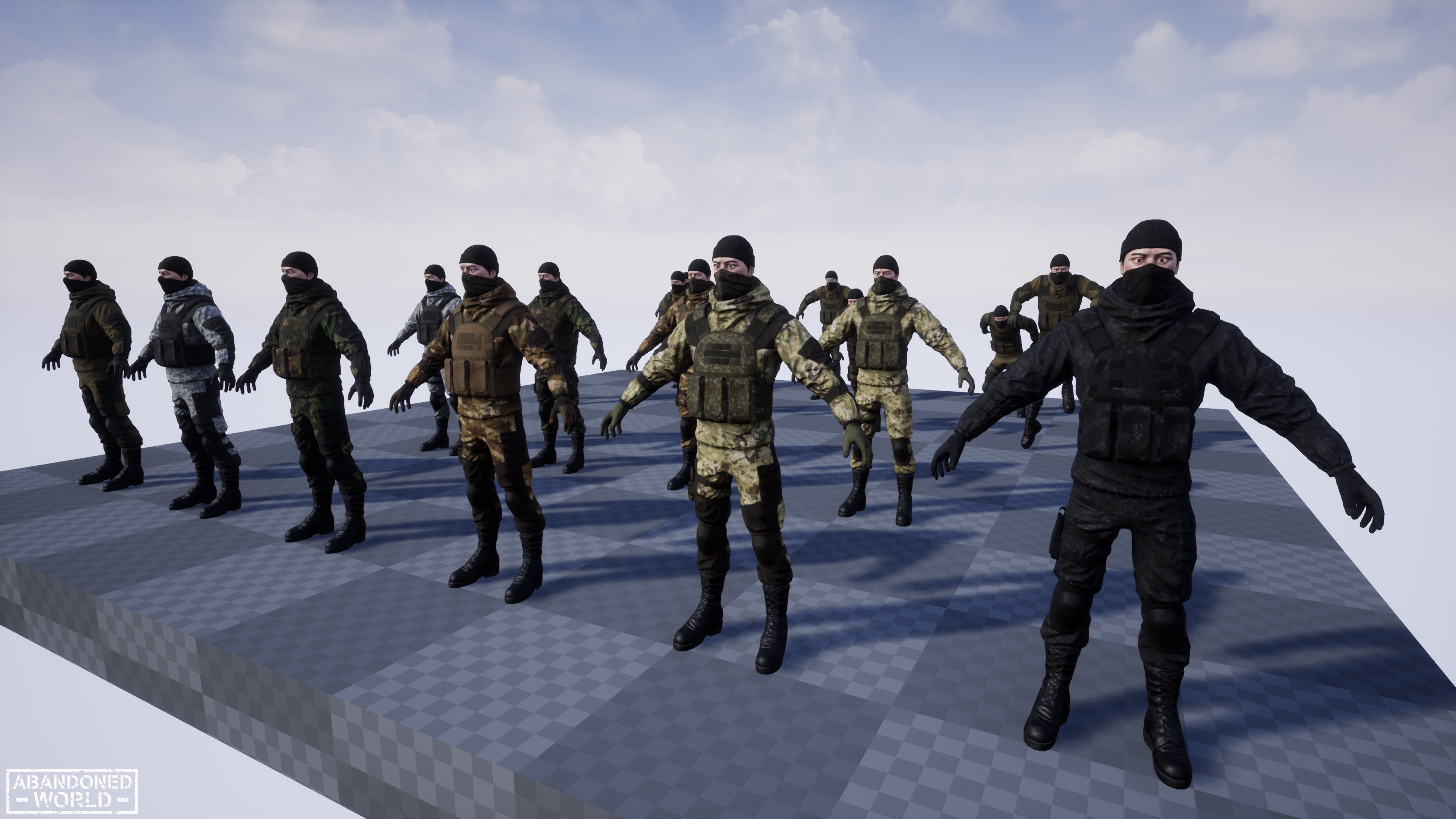 Military Mercenary Bandit Low-poly 3D model_27