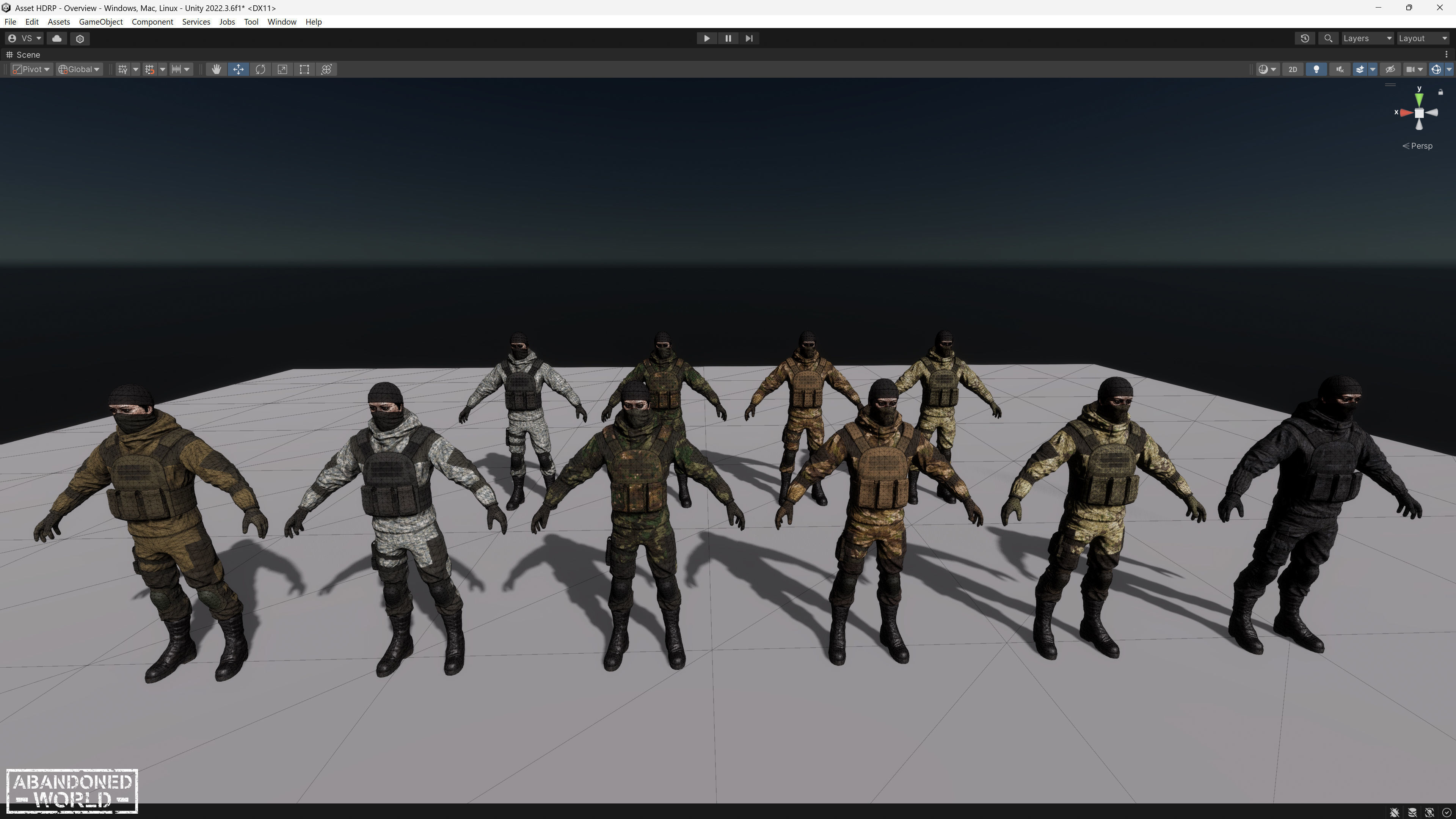 Military Mercenary Bandit Low-poly 3D model_32