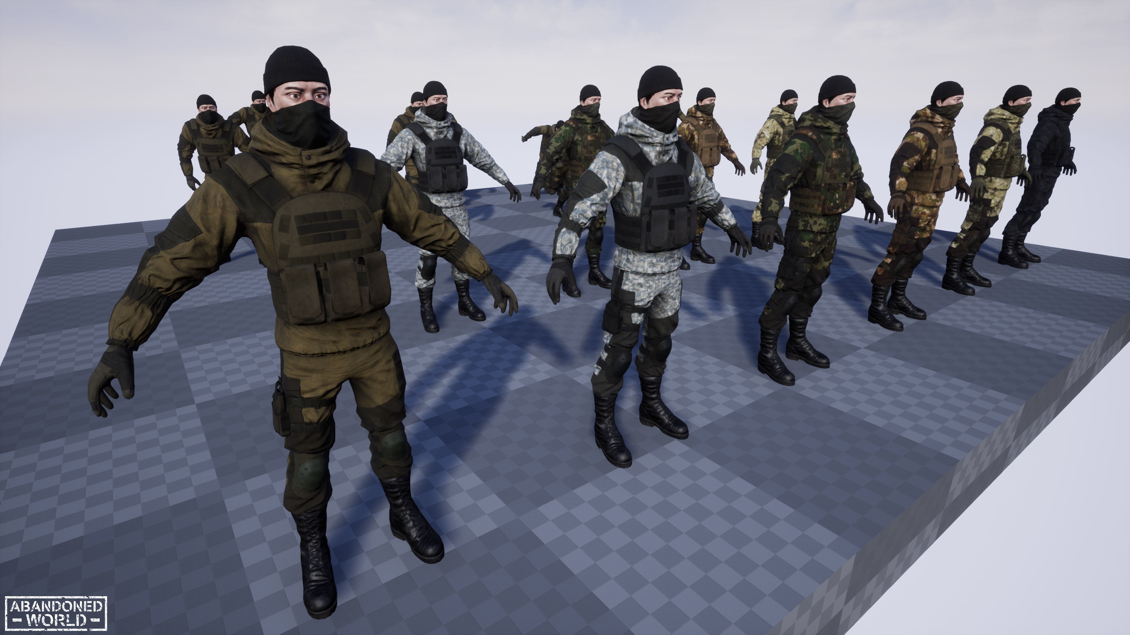 Military Mercenary Bandit Low-poly 3D model_26