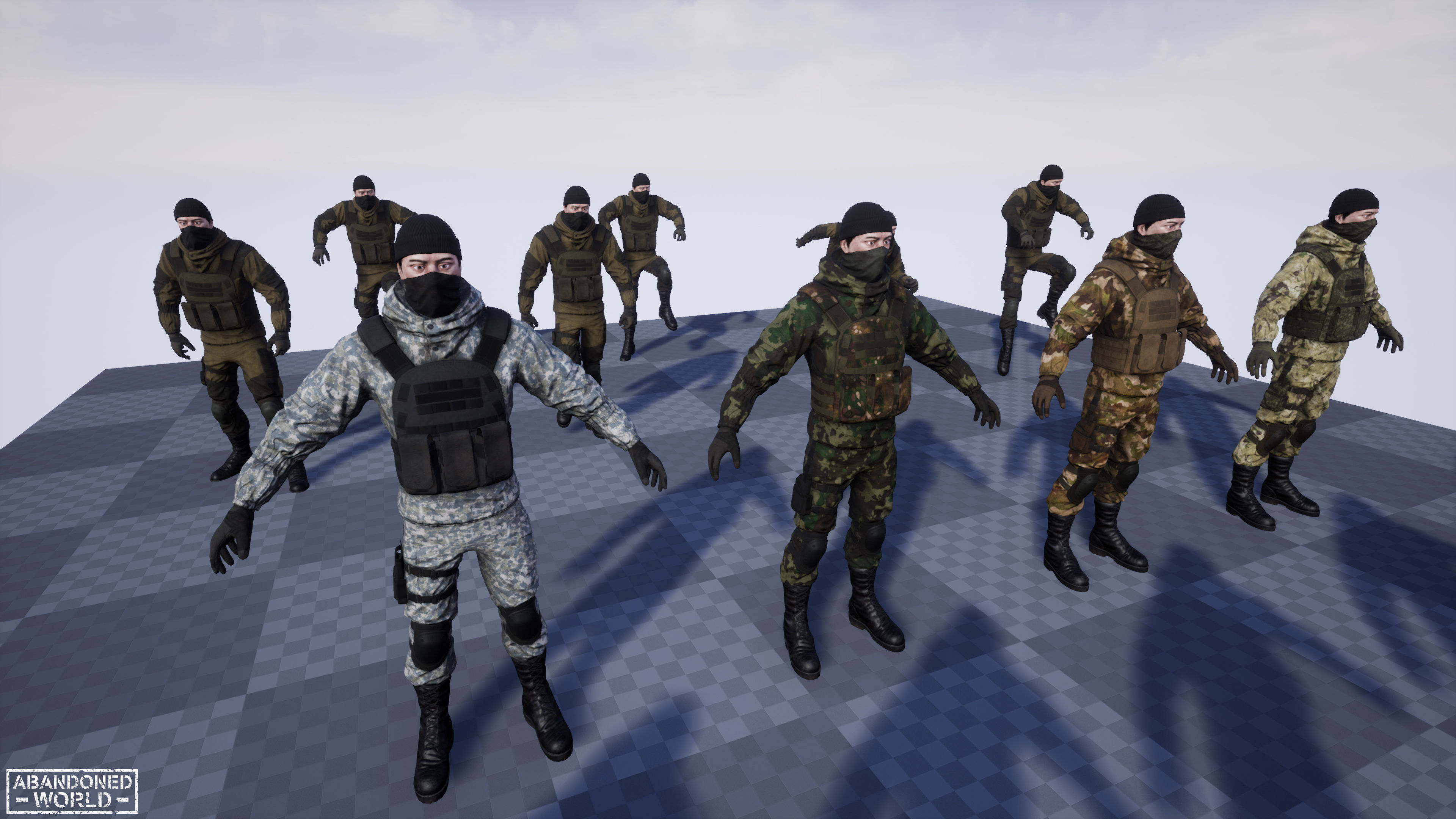 Military Mercenary Bandit Low-poly 3D model_29