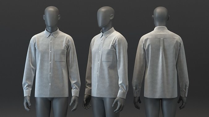  LS Corduroy Shirt 3D model
