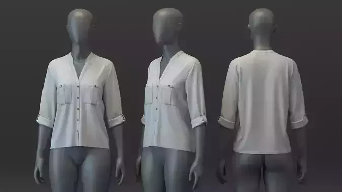  Linen Sleeve with Tab Shirt